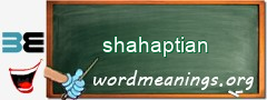 WordMeaning blackboard for shahaptian